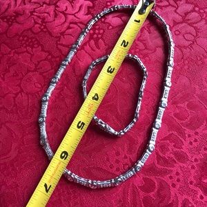 Brilliant Sterling Silver CZ Necklace Bracelet Set